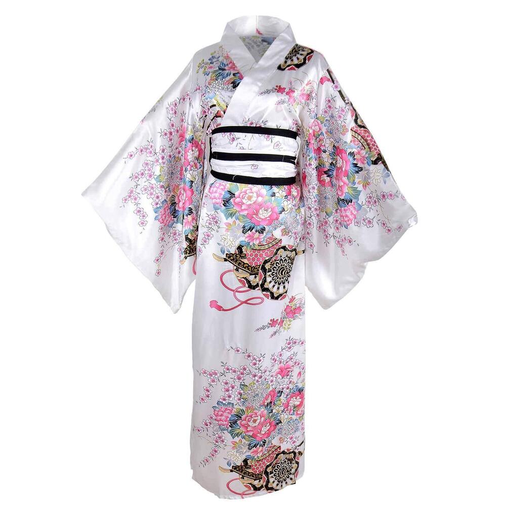 3943 OTRIEK Kimono Costume Adult Japanese Geisha Floral Patten Gown Blossom